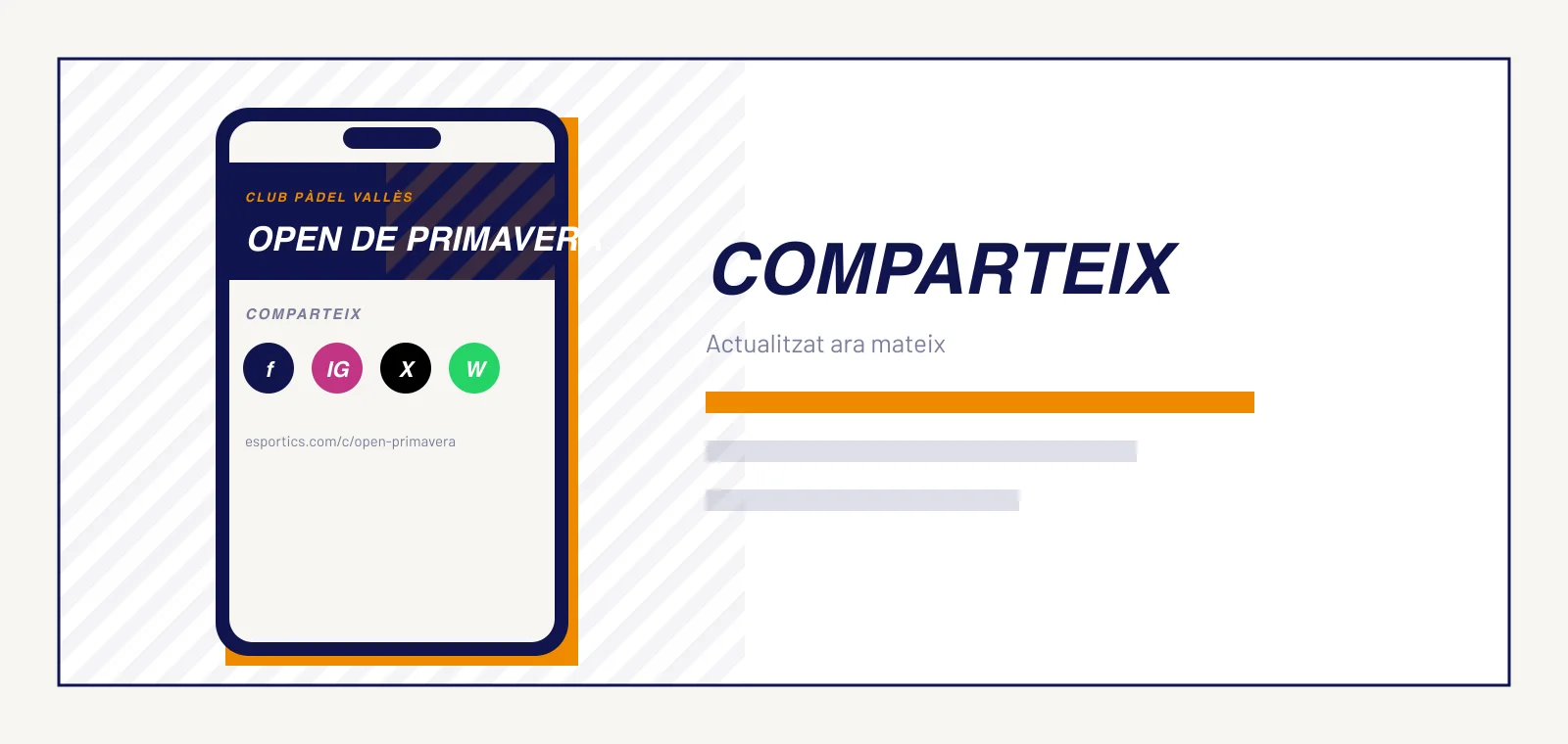 Targeta per compartir a xarxes i classificació incrustada a la web del club