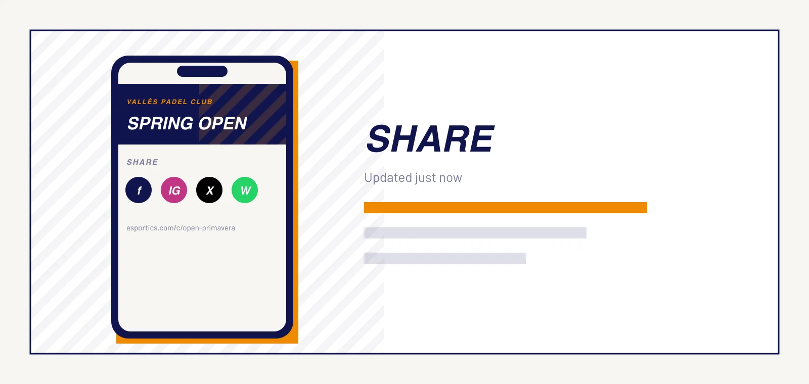Social share card and standings embedded on the club website
